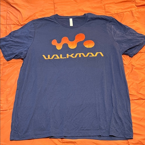 Bella Canvas Navy Heather Tee with Sony Walkman Logo - Men’s - 2XL - Picture 1 of 4
